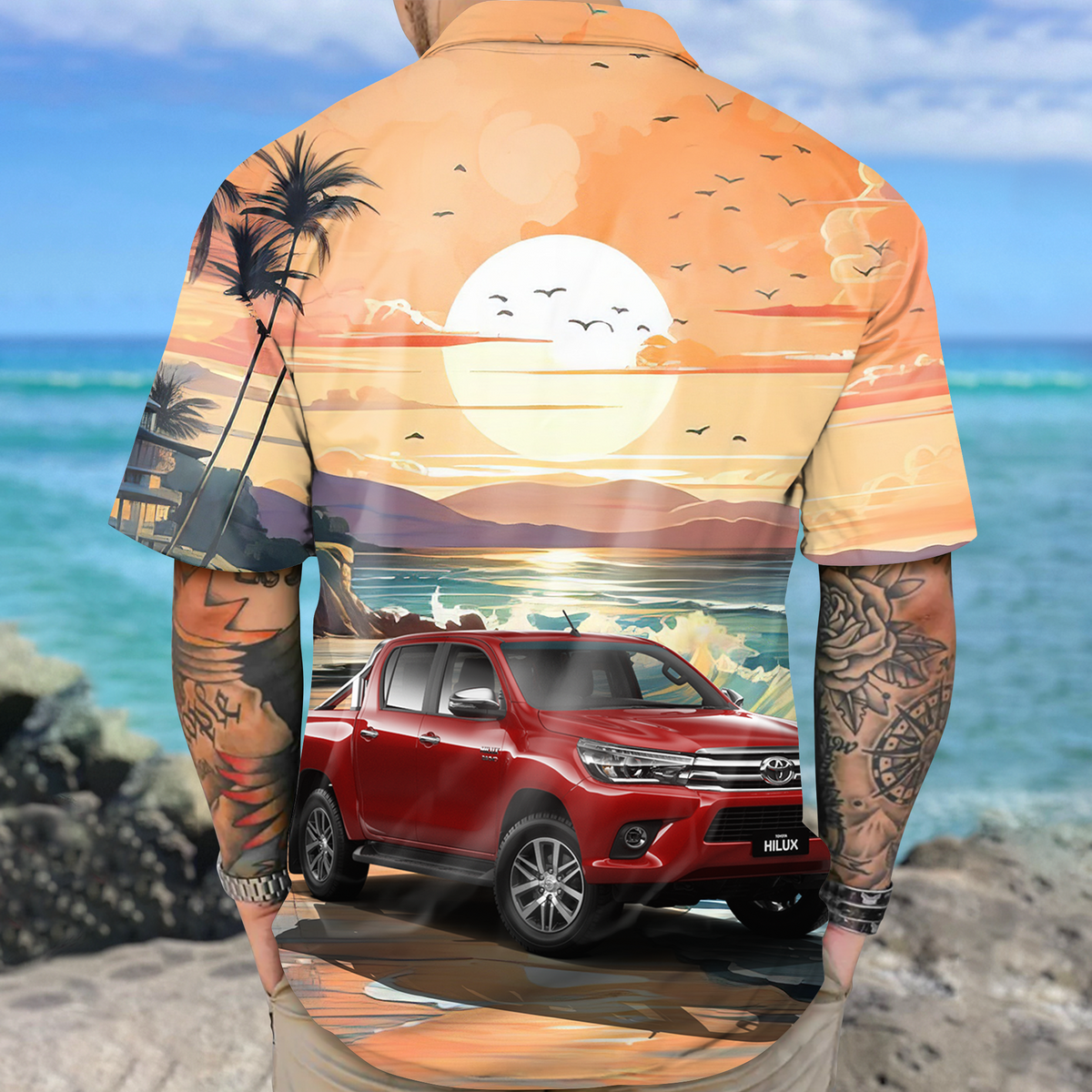 Custom Photo Sunset Hawaii Shirt For Car Lover TH10 892633
