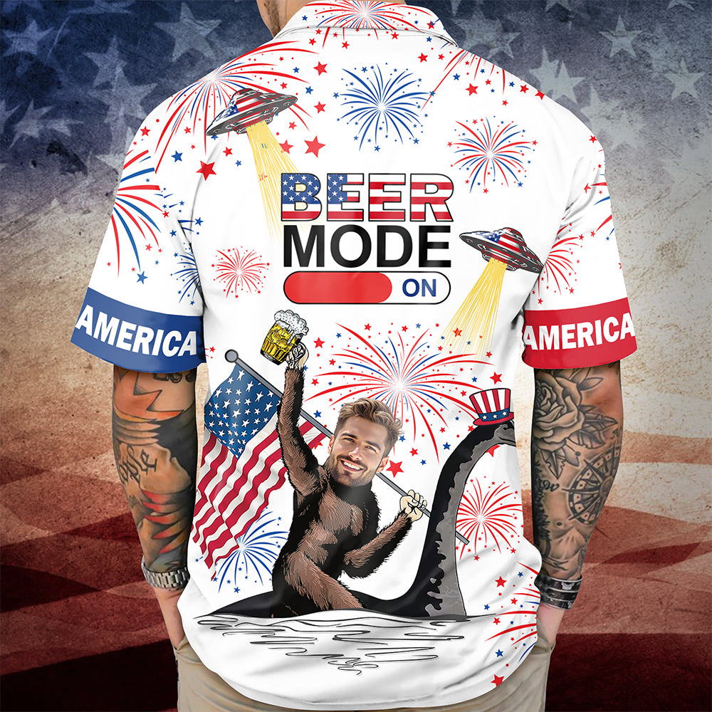 Custom Face 4th Of July Bigfoot Drink Beer Hawaiian Shirt Funny Gift CH07 895692