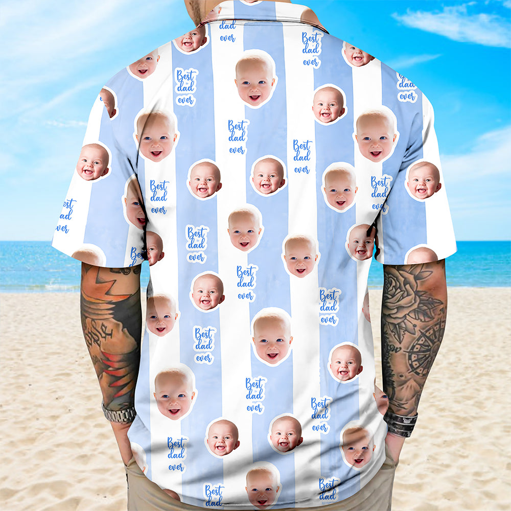 Custom Baby Face Best Dad Best Mom Ever Hawaii Shirt - Personalized Gift for Mom and Dad TH10 169551