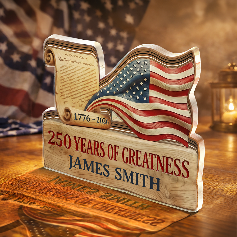 Custom Name US 250 Years Of Freedom 1776-2026 Acrylic Block Plaque HO82 902276