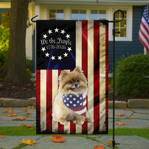 Custom Photo My Dog Loves America 250 Garden Flag HA75 898906