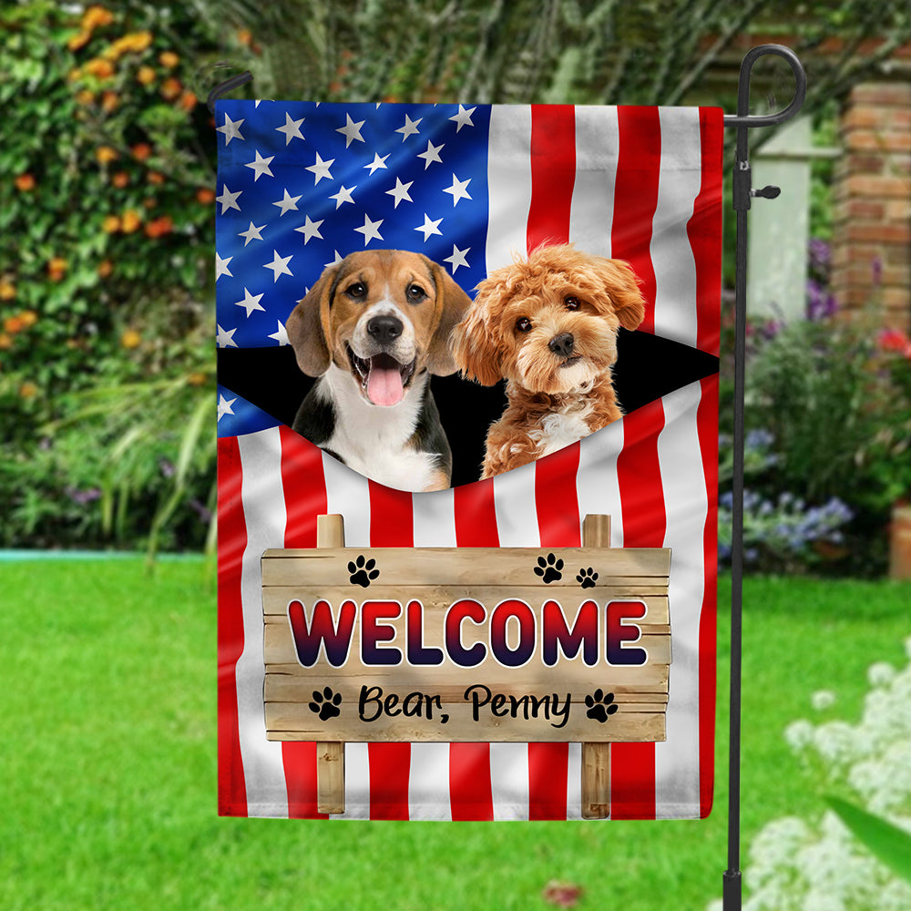 Welcome Dog American - Personalized Garden Flag, Gift For Dog Lovers CH07 896020