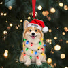 Custom Pet Photo Christmas Light Acrylic Ornament, Personalized Holiday Keepsake LM32 670013