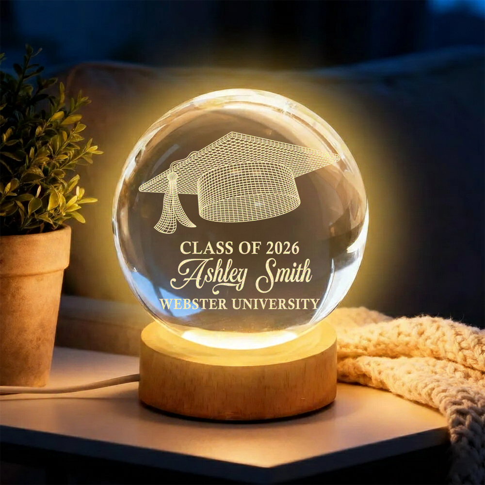 Class Of Graduation Senior Illusion Graduation Cap - Personalized Crystal Ball LED Night Light HO82 901416