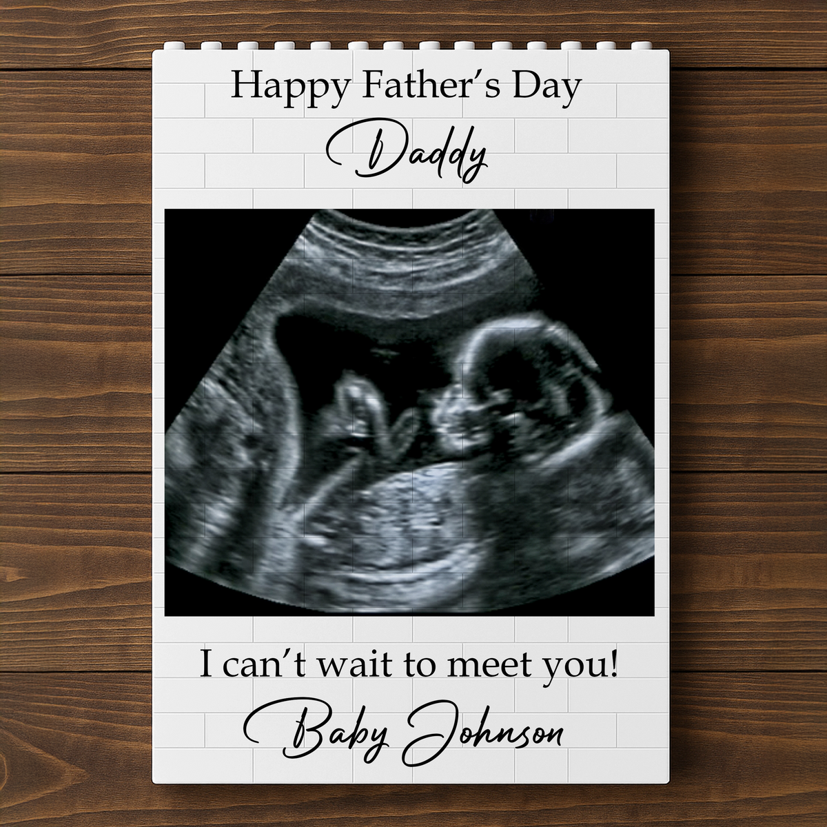 Custom Baby Bump Photo Personalized First Fathers Day Building Brick Block Gift For Daddy To Be CH07 911554