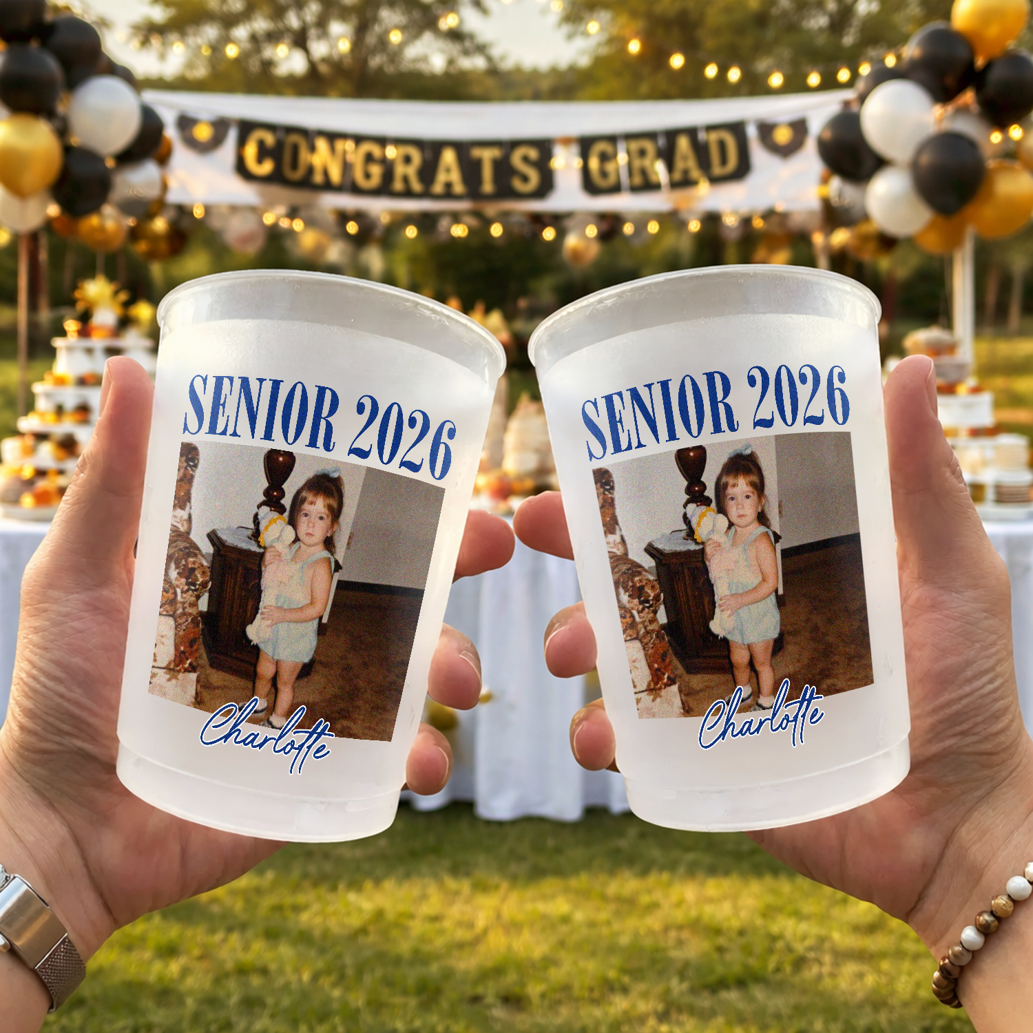 Custom Photo Senior Vintage Graduation - Personalized Party Cups HA75 921190