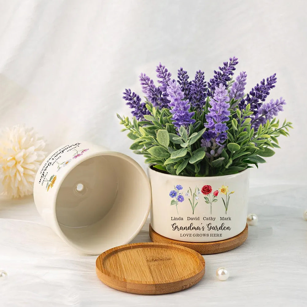 Personalized Birth Flower Grandma's Garden Pot Plant Pot Mother's Day Gift HA75 920722