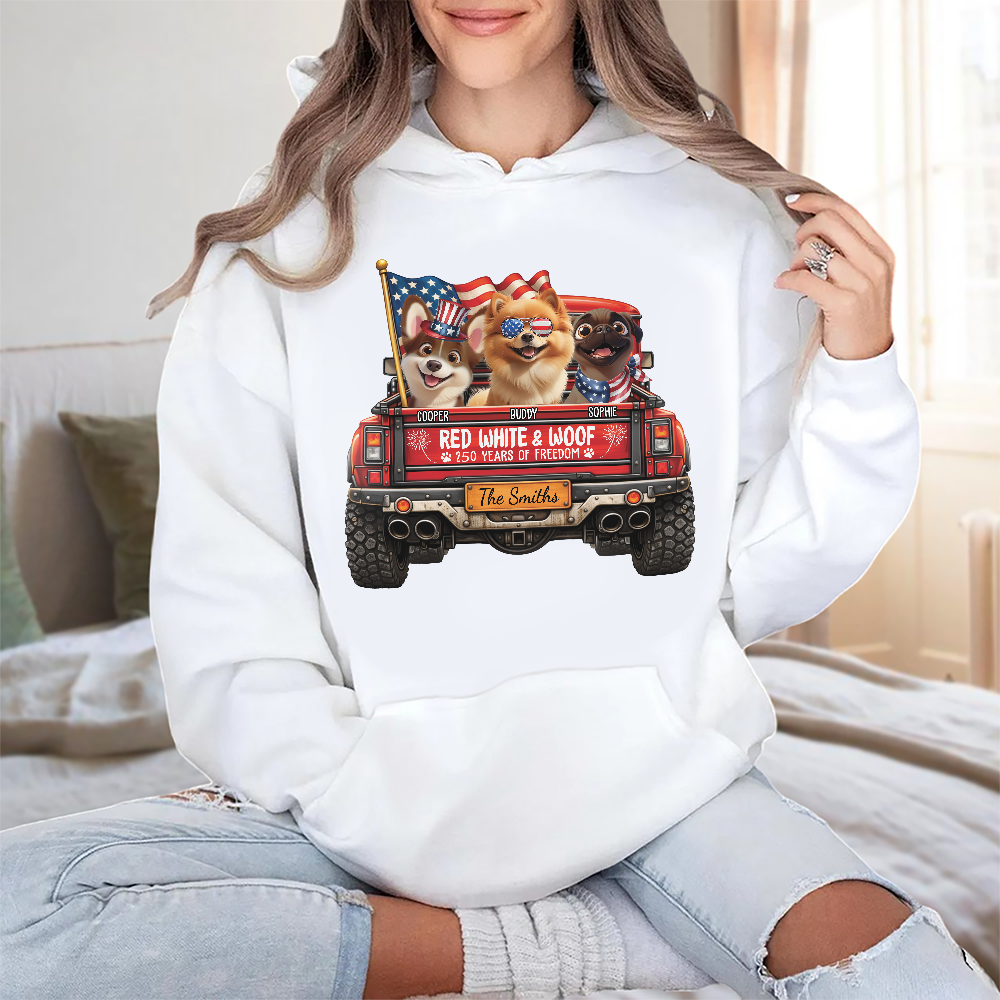 Personalised Red White Woof 250 Years Of Freedom Bright Shirt LM32 899045