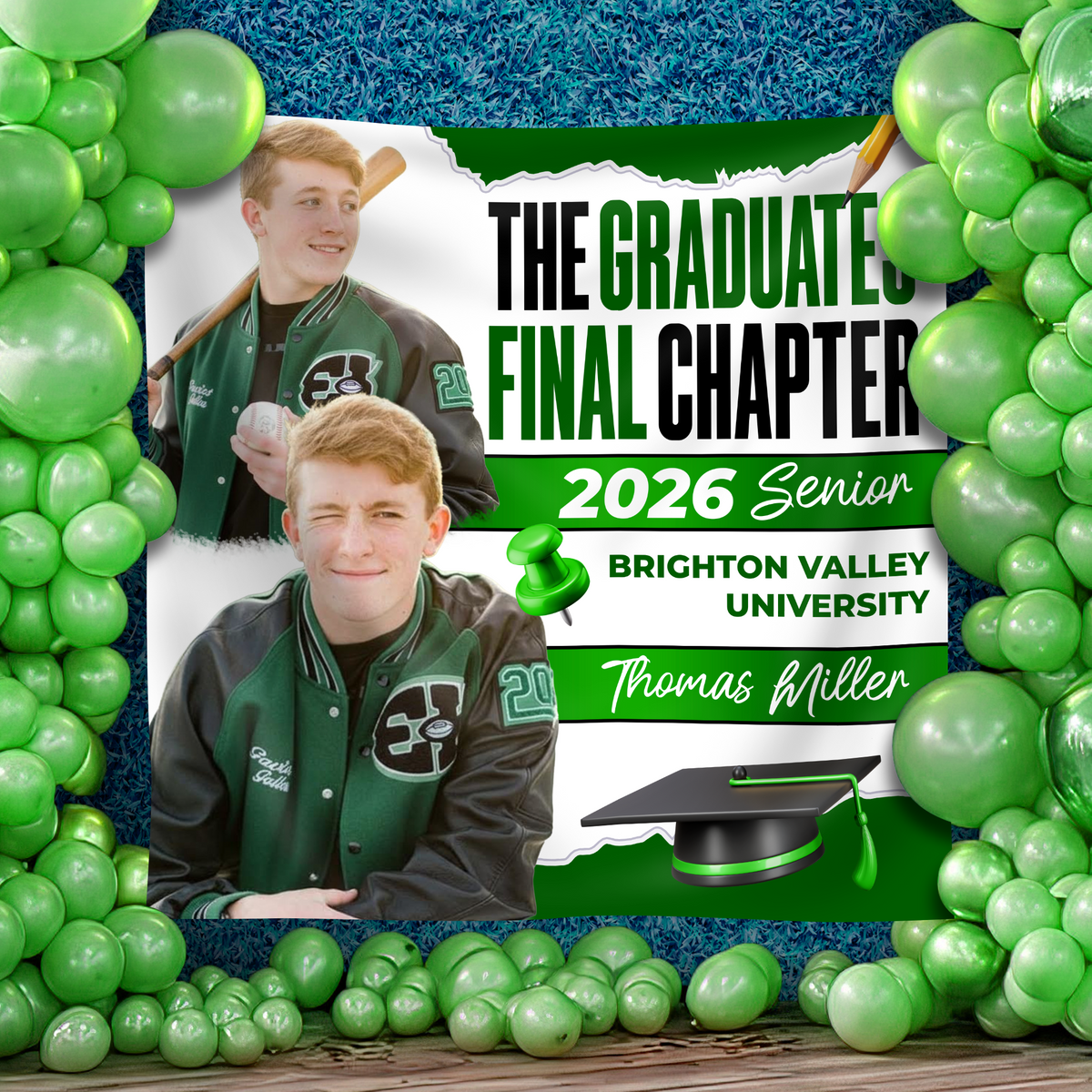 Custom Photo 2026 Senior Graduation Party Backdrop LM32 899493