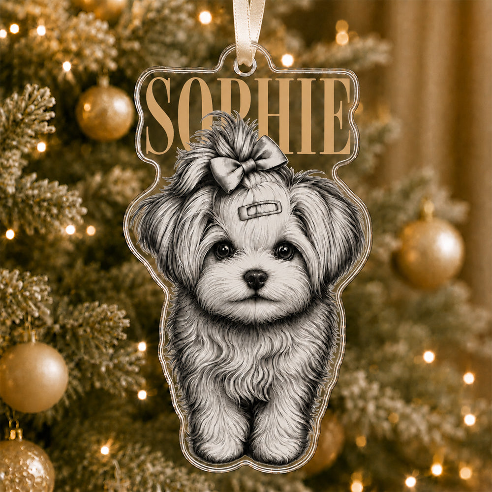 Custom Pet Face Vintage Style Acrylic Ornament LM32 669619