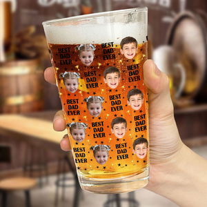 Custom Face Kids Photo, Best Dad Ever Beer Glass TH10 892715