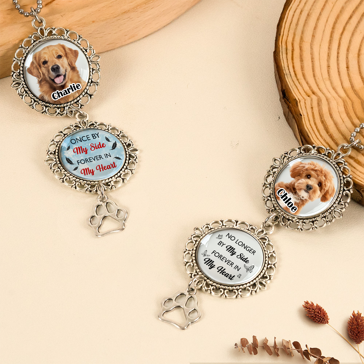 Once By My Side, Forever In My Heart - Personalized Photo Car Hanging Ornament With Charm CH07 895406