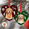 Custom Photo Dog Christmas Heart Shaped Ceramic Ornament HA75 897456
