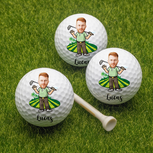 Personalised Colourful Male Female Cartoon Characters Quick Dry Golf Ball with Name Golf Course Sports Accessories Gift for Golf Lovers HO82 900914