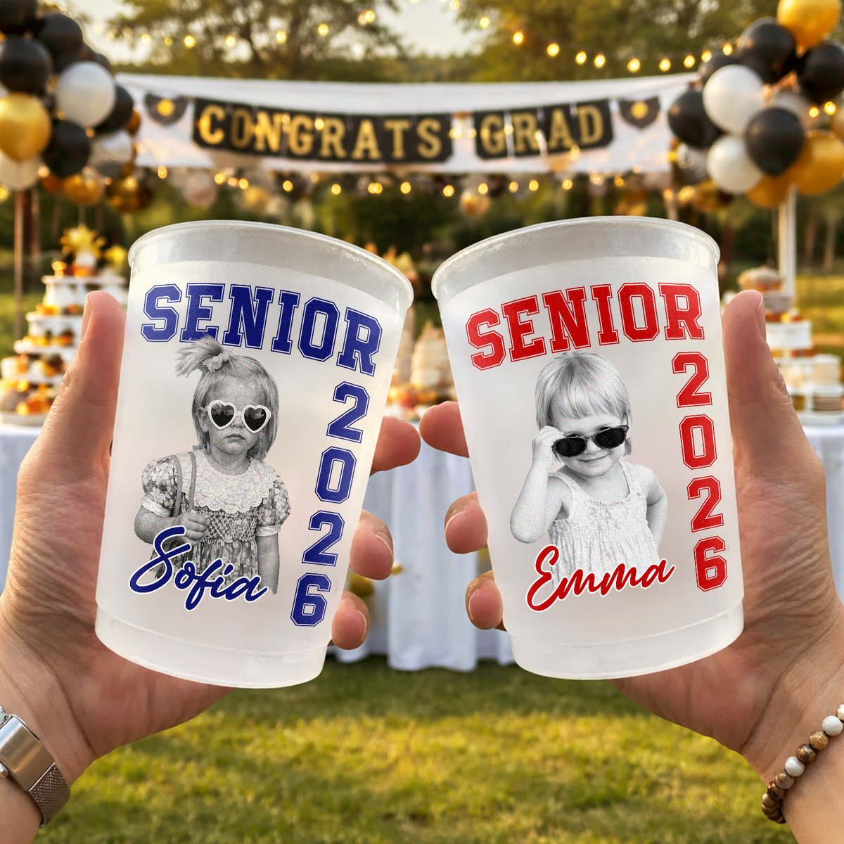 Custom Graduation Cups 2026 – Personalized Photo & Name Senior Party Cups CH07 911264
