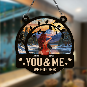 Couple Kissing You & Me We Got This Couple Window Hanging Suncatcher Ornament Personalized Gift HO82 893006