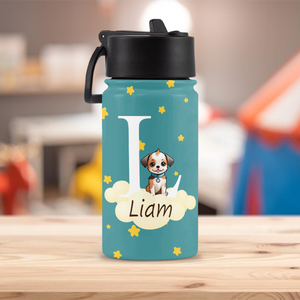 Custom Kid Name Cute Animal Kid Water Bottle Back To School Gift CH07 896218