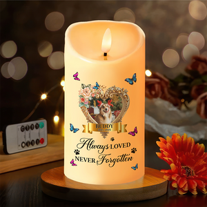 Custom Photo Pet Always Loved Never Forgotten Christmas Gift LED Candle HO82 891925