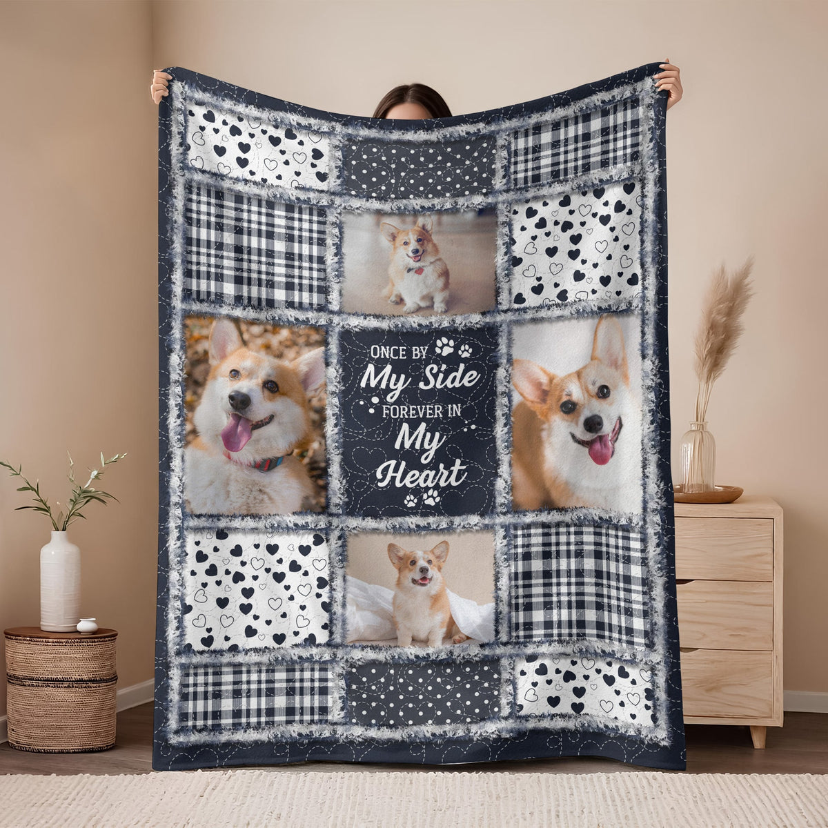 Custom Photo Forever In My Heart Memorial Blanket For Dog Lover TH10 896597
