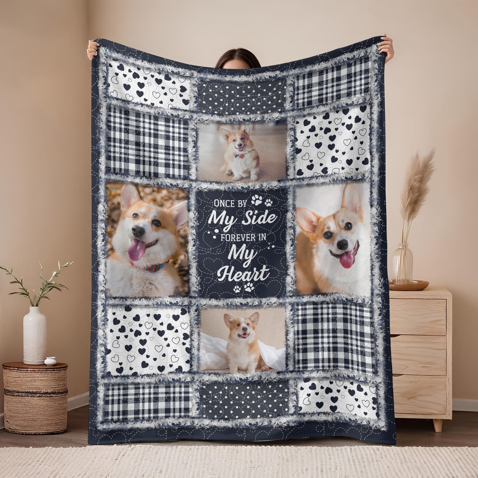 Custom Photo Forever In My Heart Memorial Blanket For Dog Lover TH10 896597