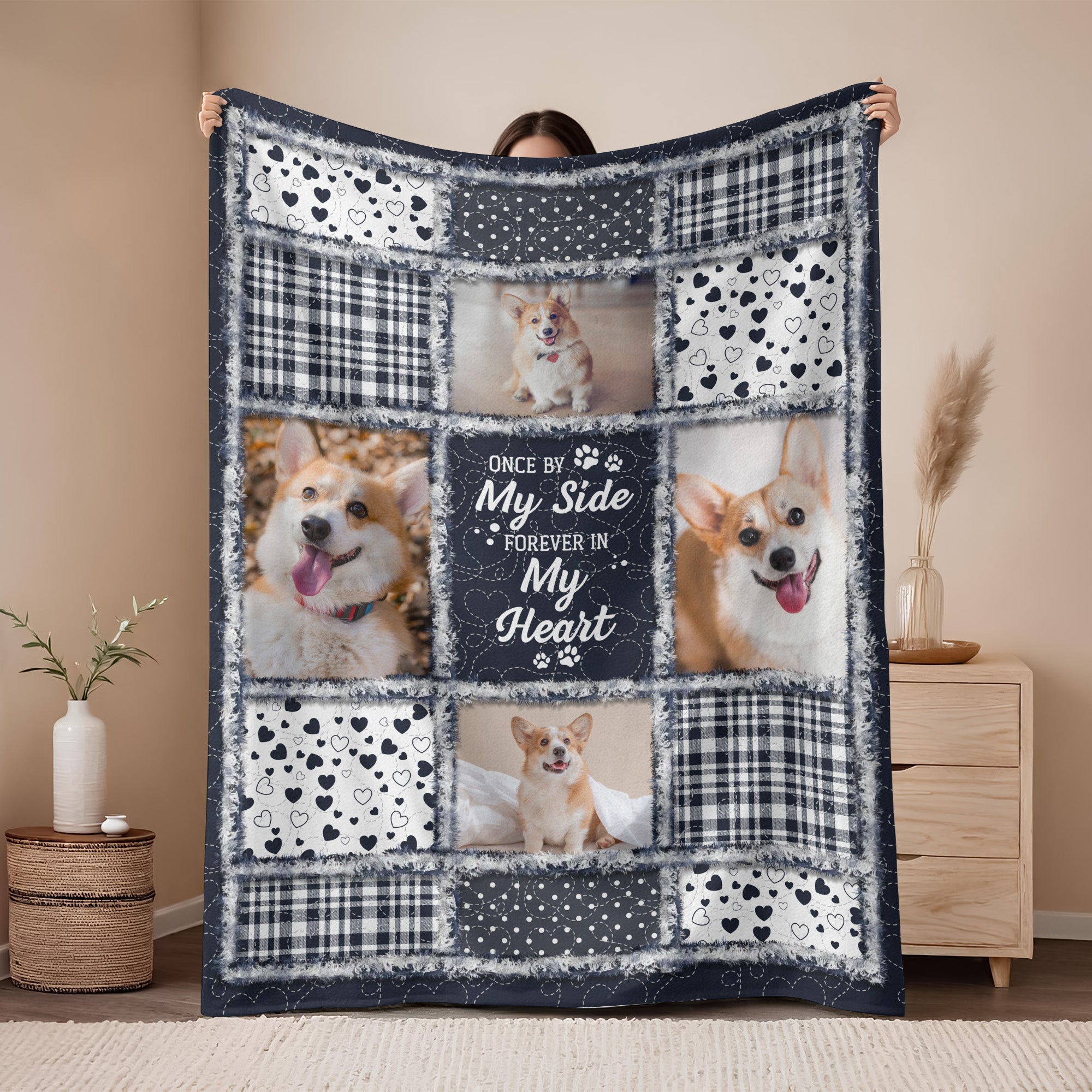 Custom Photo Forever In My Heart Memorial Blanket For Dog Lover TH10 896597
