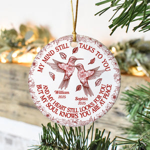 My Mind Still Talks To You Toile - Personalized Ceramic Ornament HA75 897460