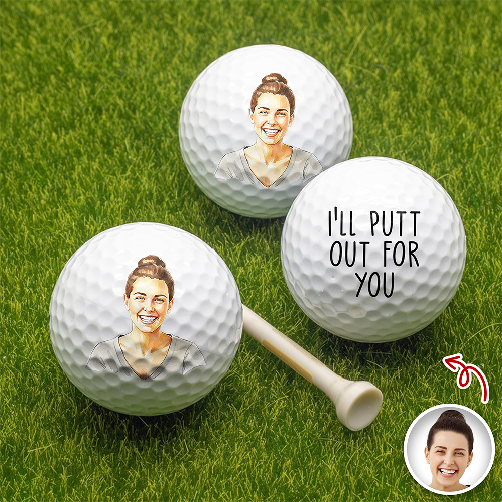 Custom Photo Golf Ball Valentines Gift For Husband, Boyfriend, Golfer HA75 898706