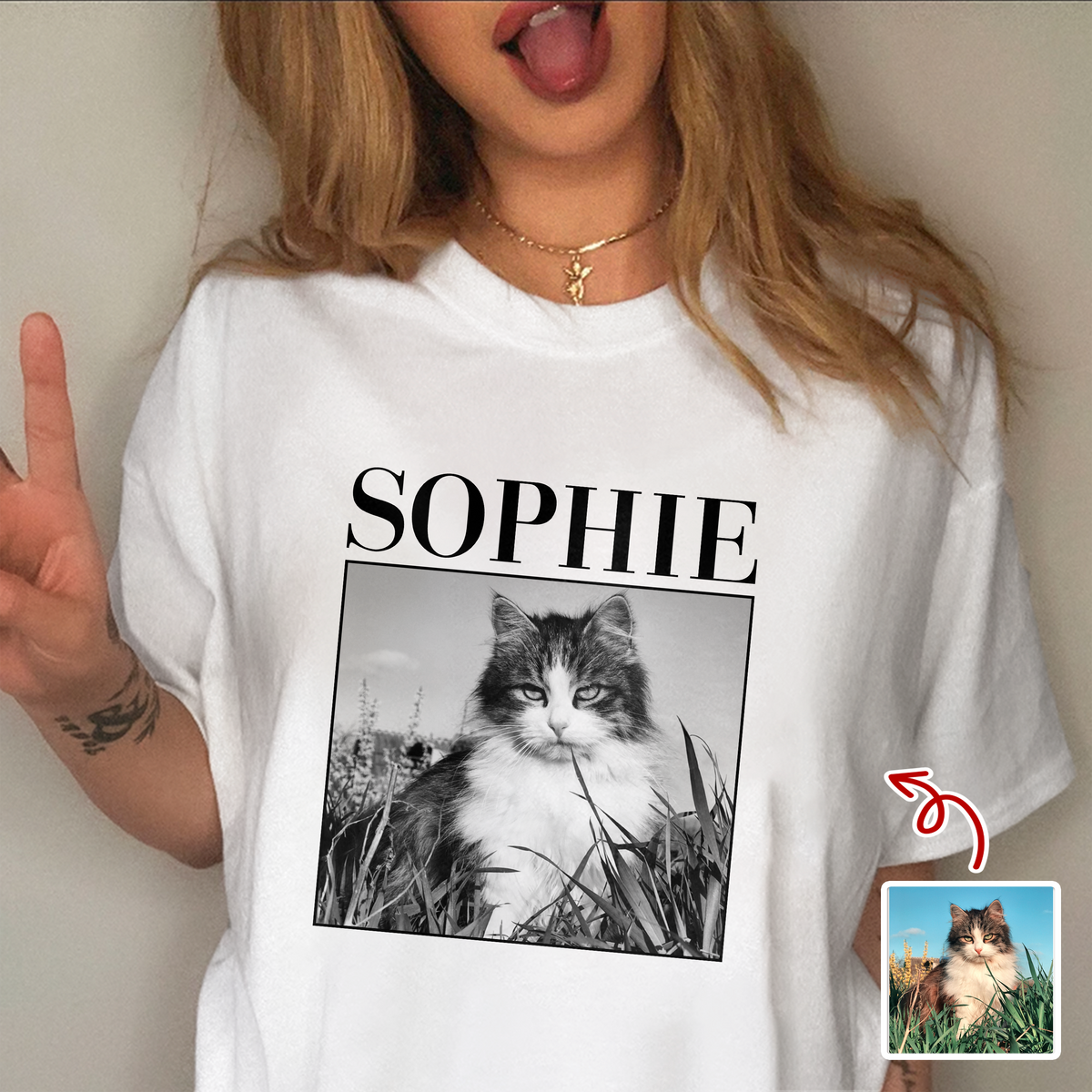 Custom Cat Photo Vintage Comfort Shirt For Cat Lovers LM32 895525