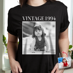 Custom Photo and Year Birthday Vintage Dark Shirt HA75 897504
