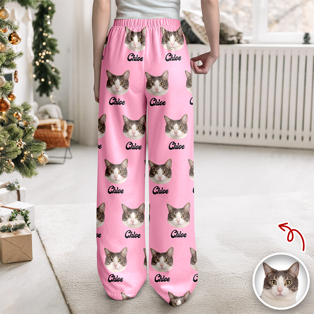 Custom Pet Portrait Pajama Pants – Personalized Dog/Cat/Person Photo & Name Gift TH10 894977