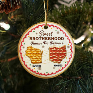 Sweet Family Love Knows No Distance - Personalized 3D Effect Ceramic Ornament LM32 897109