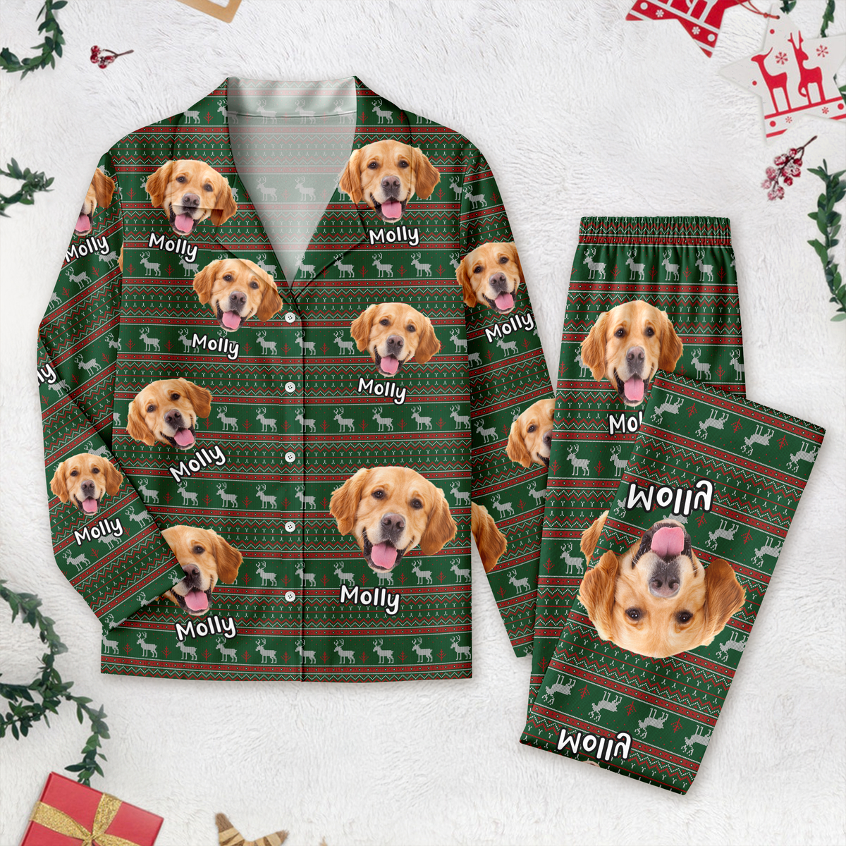 Custom Dog Photo For Christmas Pajamas TH10 896285