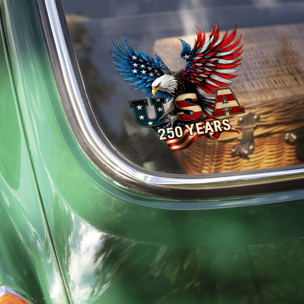 Patriotic Bald Eagle USA 250 Years Car Window Decal Sticker HA75 898976