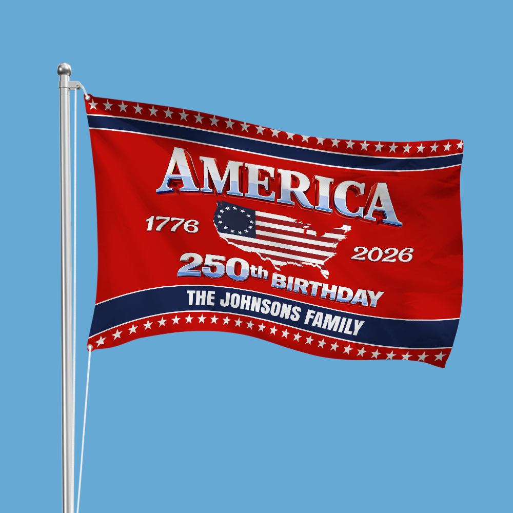 Custom Name 250th Anniversary USA House Flag HO82 901192