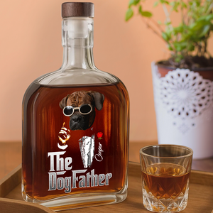 Custom Photo The Dogfather Gentlemen Whiskey Bottle Dog Lovers Gift HO82 894052