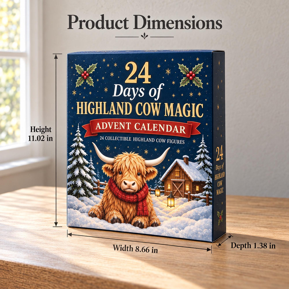24 Days Of Mini Highland Cow Figures Advent Calendar, Christmas Countdown For Moo-Lovers LM32 670189