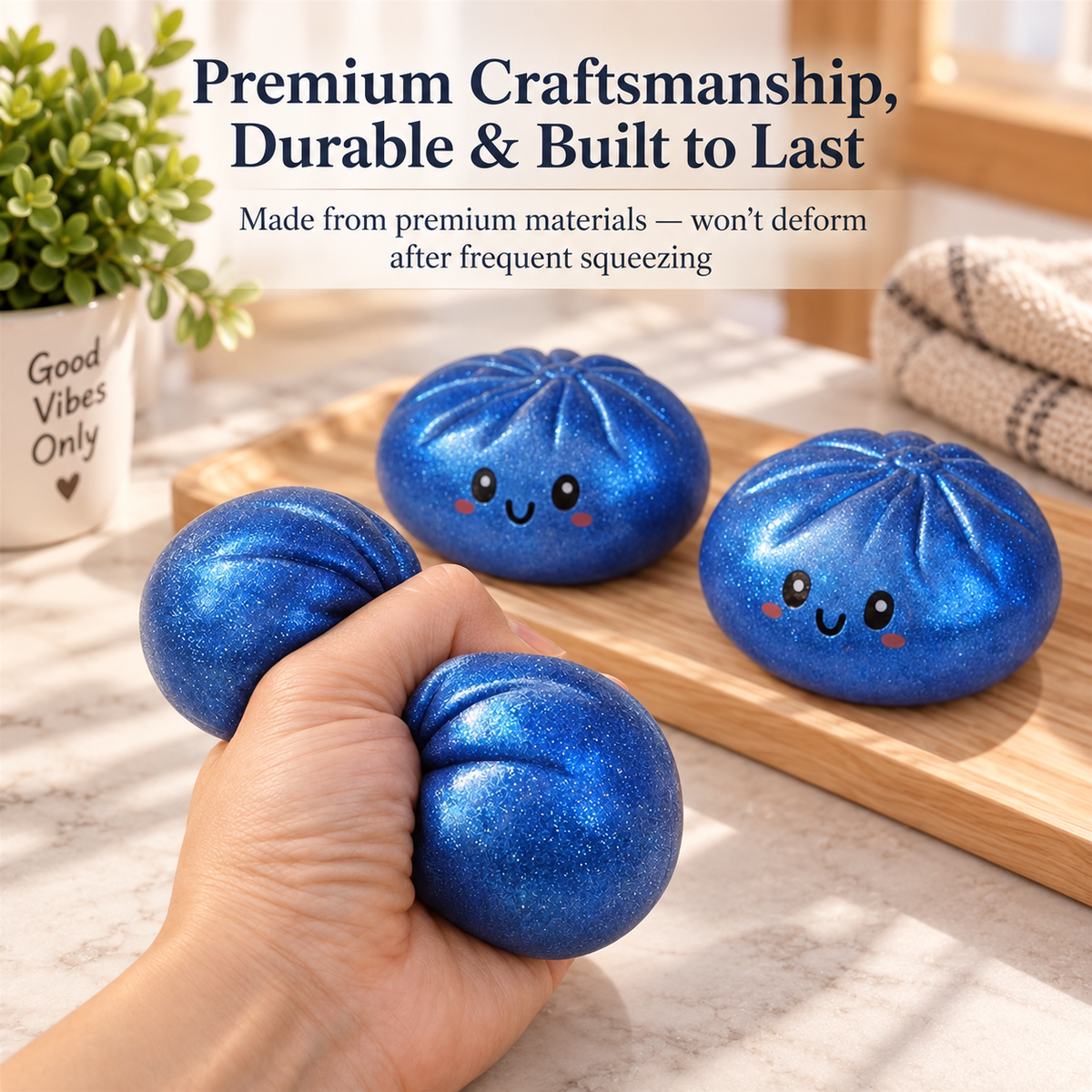 Cute Dumpling Squishy Toy, Stress Relief Fidget & Sensory Toy Family Gift LM32 670181