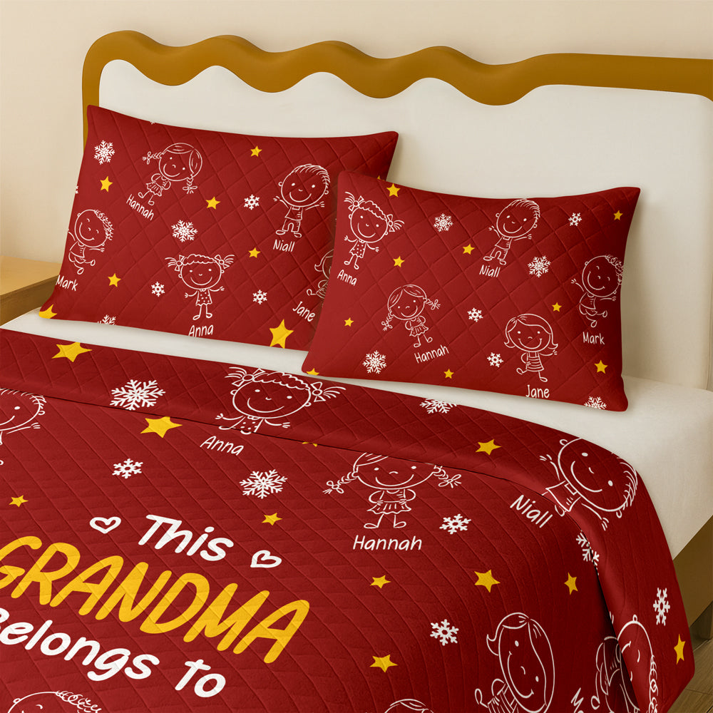 This Grandpa Grandma Belongs To Kids - Personalized Quilt Bedding Set HO82 900420