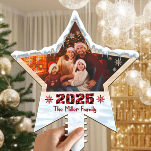 Custom Family Photo Star Tree Topper Christmas Gift for Family CH07 896948