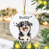 Custom Dog Photo & Name Merry Christmas Ceramic Ornament LM32 670363