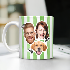 Custom Photo With Colorful Stripes - Personalized Mug Gift For Family HO82 901022