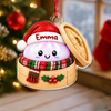 Personalized Glitter Dumpling Bamboo Steamer Christmas Acrylic Ornament, Festive Family Keepsake HO82 903652