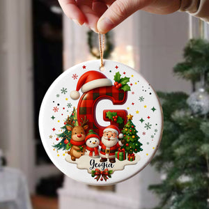 Custom Alphabet Personalized Christmas Ceramic Ornament HA75 897572