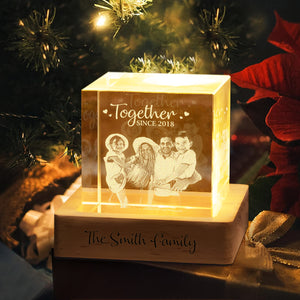 Custom Photo You And Me We Got This Couple Engraved Crystal Photo With Light HA75 898208