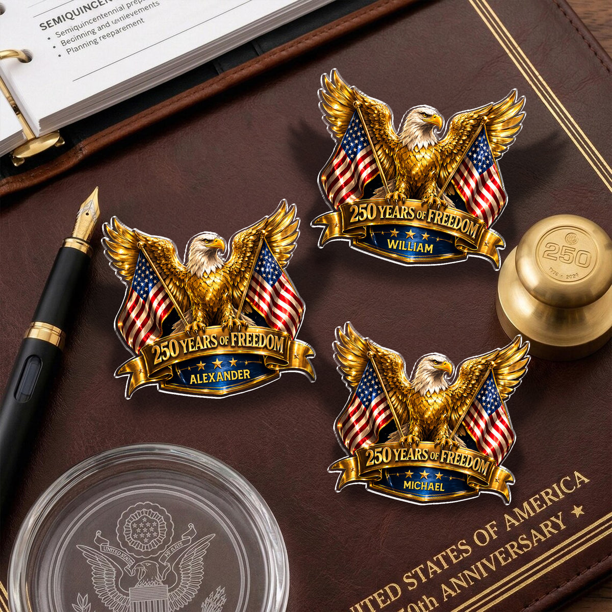 Custom Name America 250 Years Of Freedom Anniversary 1776–2026 Acrylic Pin HA75 920982