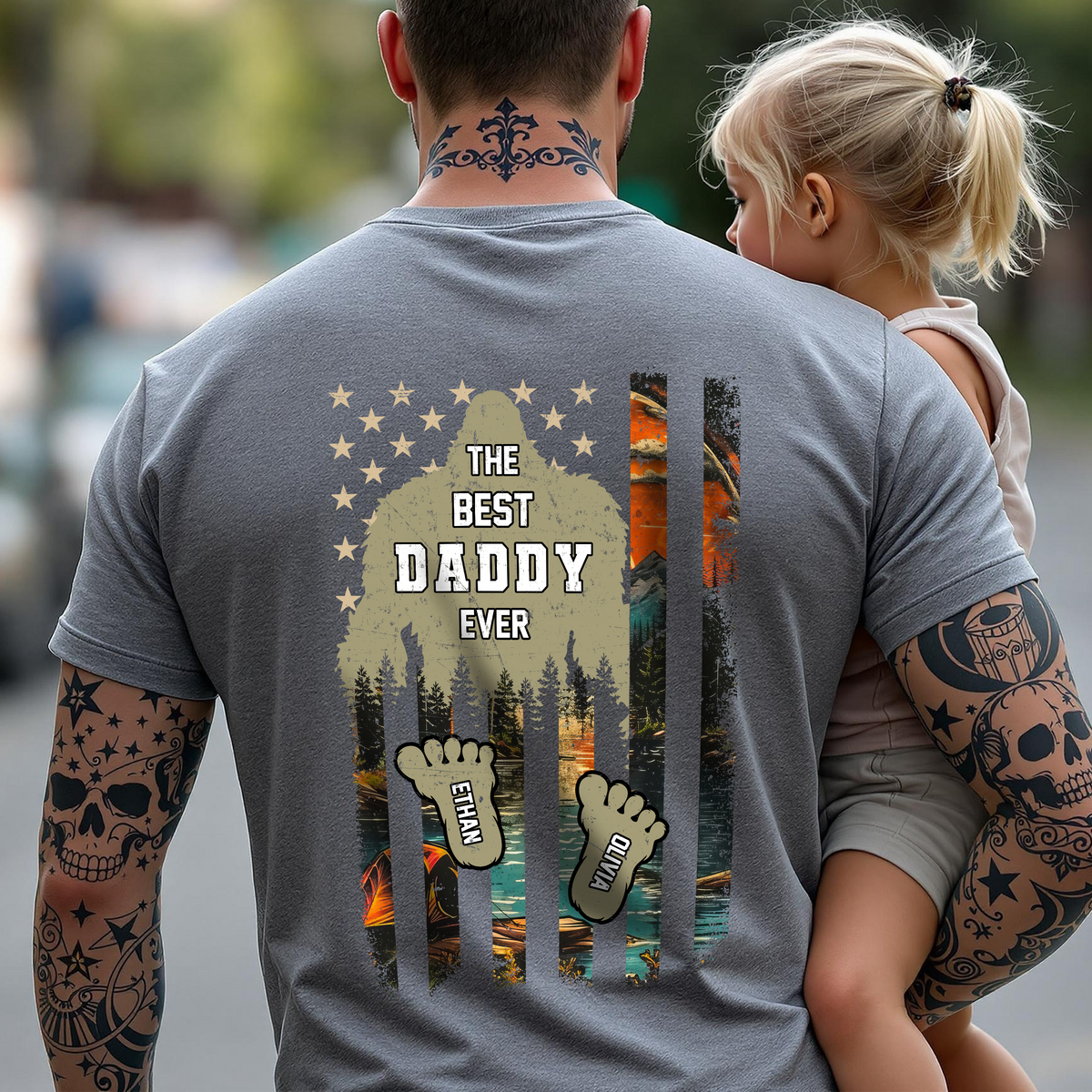 Personalized Camo Flag Dadsquatch Shirt CH07 895878