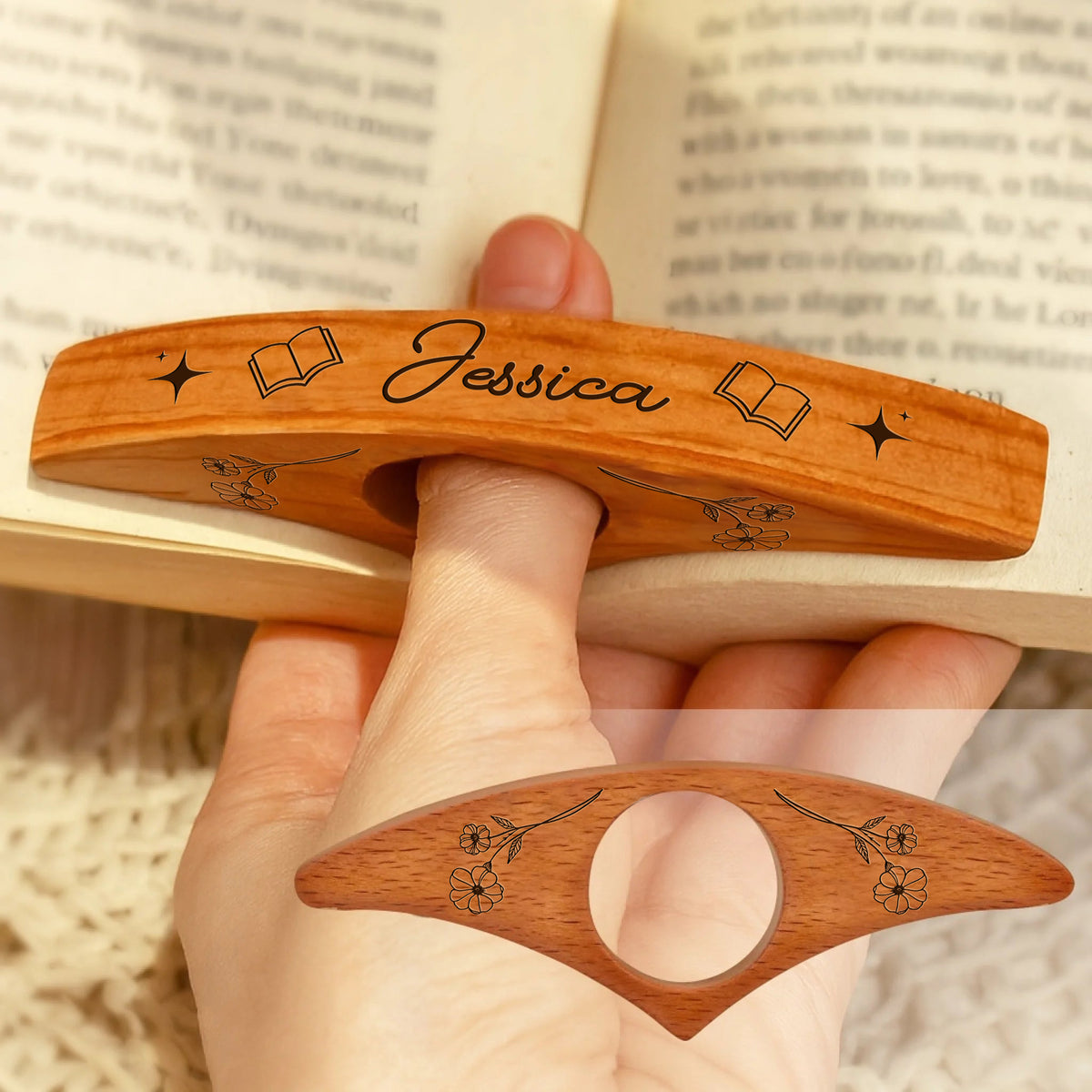 Custom Name Engraved Book Page Holder - Personalized Christmas Bookish Gifts For Book Lovers, Bookworms, Readers CH07 899516