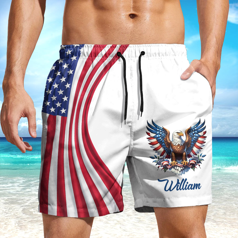 Personalized American Pride Patriotic 250th Anniversary Eagle Beach Short HA75 920880
