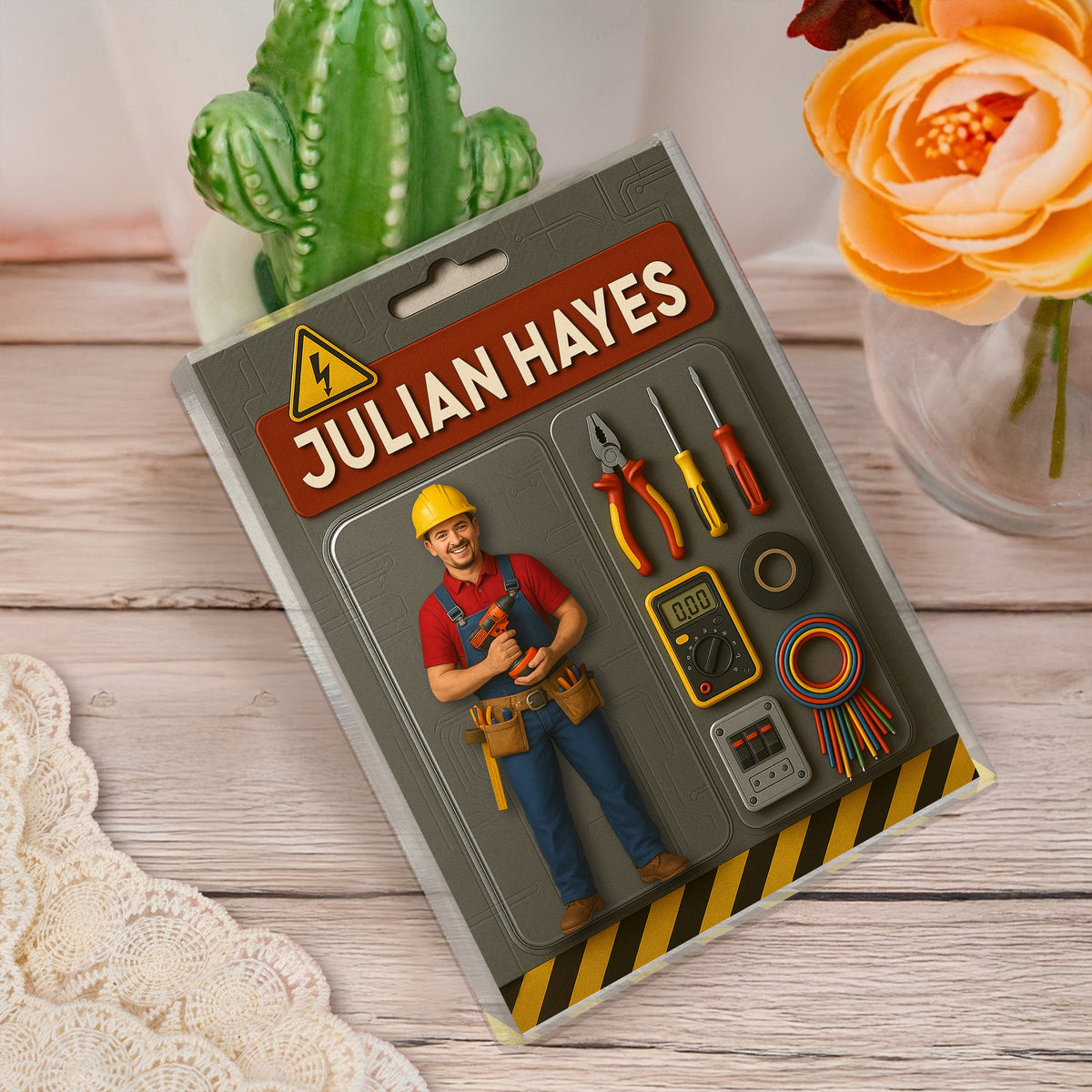 Custom Photo 3D Effect Mechanic Dad Acrylic Block Plaque, Unique Keepsake HO82 894220