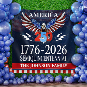 Personalized 250 Years Semiquincentennial | Happy 250th Birthday USA Flag | America 250th Anniversary Backdrop TH10 896573